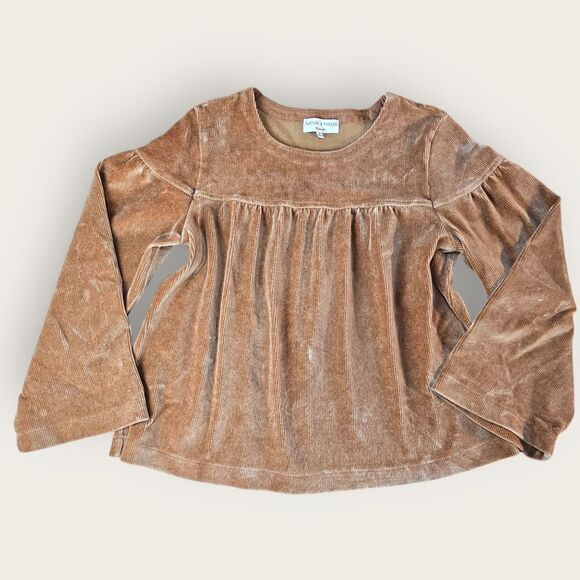 Madewell Texture & Thread Brown Corduroy Swing Top - Picture 2 of 7